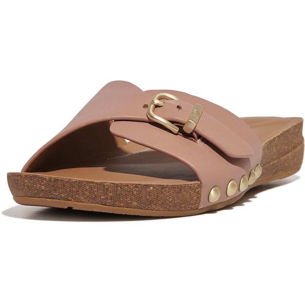 Fitflop Pink Sandals with Gold Accents